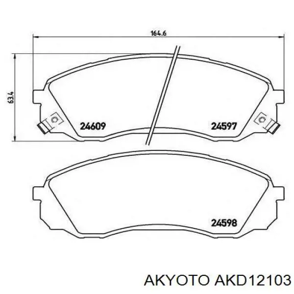 AKD12103 Akyoto sapatas do freio dianteiras de disco