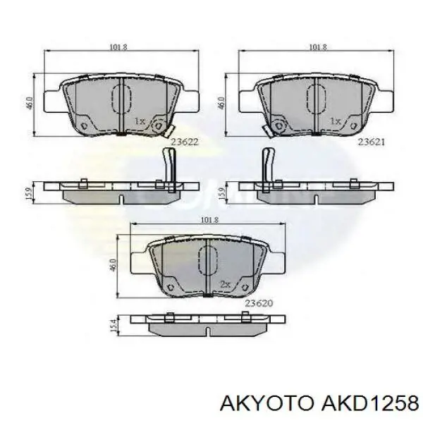 Колодки дисковые  Akyoto AKD1258 цена, от 19.05 USD