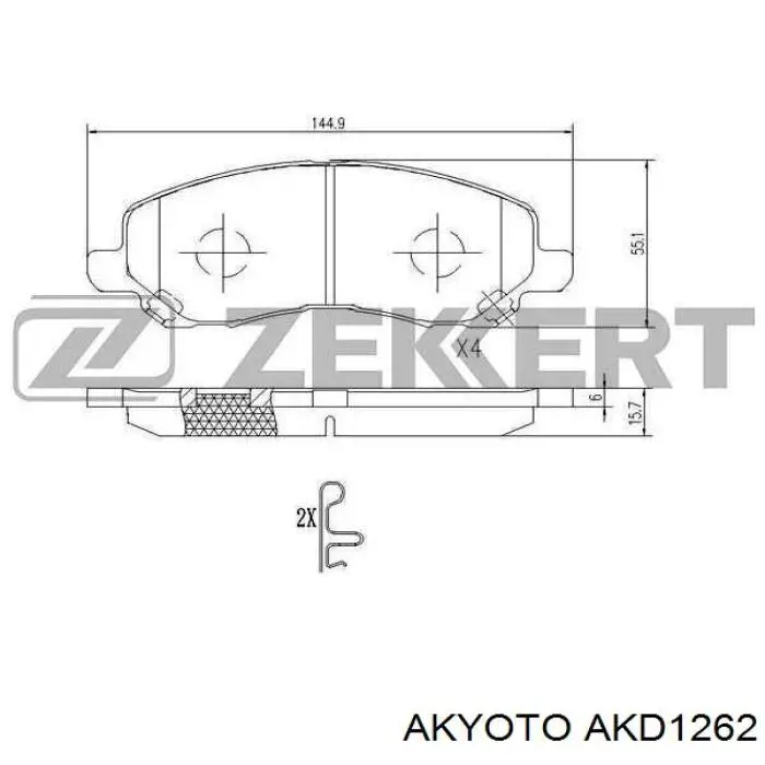 Купить AKD1262 Akyoto Колодки тормозные