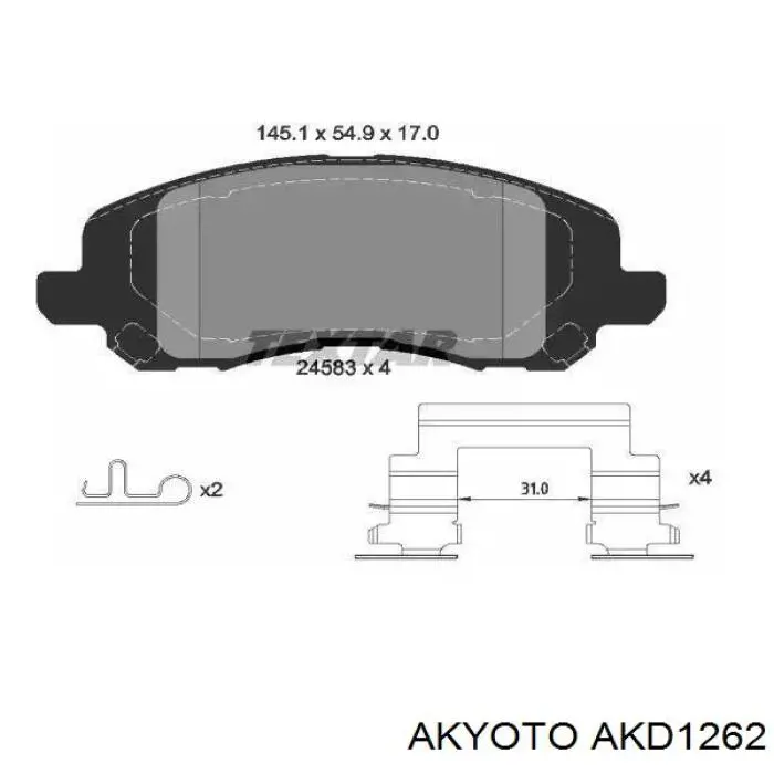 AKD1262 Akyoto Колодки передние
