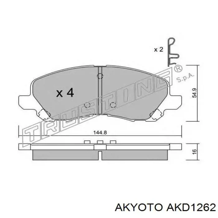 Колодки Akyoto AKD1262 цена, от 23.51 USD