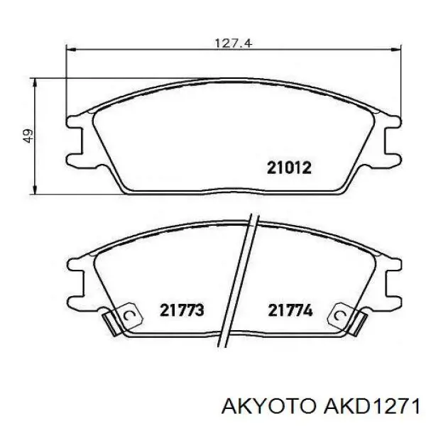AKD-1271 Akyoto колодки тормозные передние дисковые