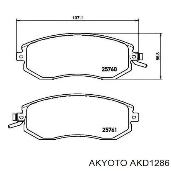 Передние тормозные колодки AKD1286 Akyoto