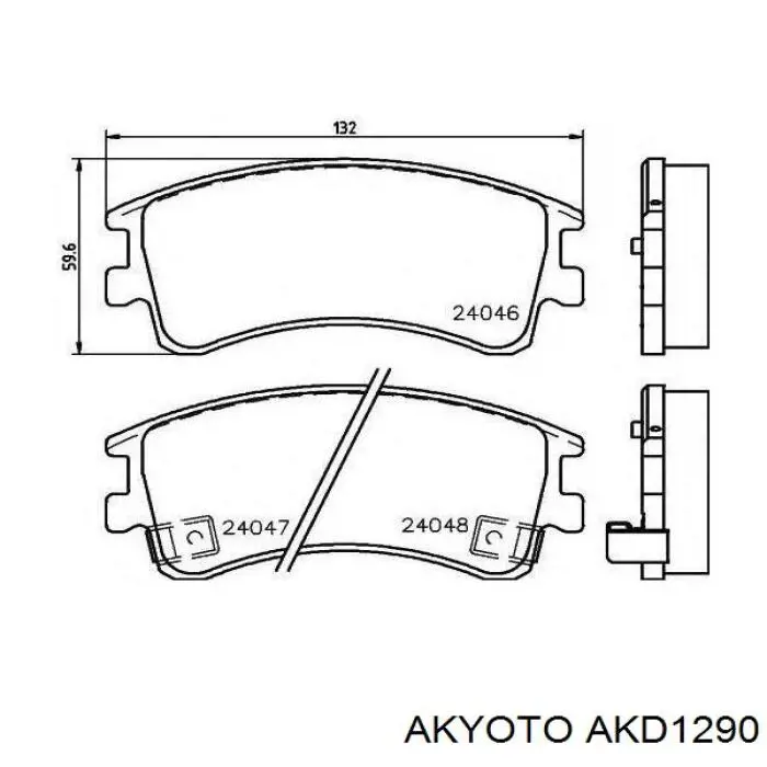 AKD1290 Akyoto колодки тормозные передние дисковые