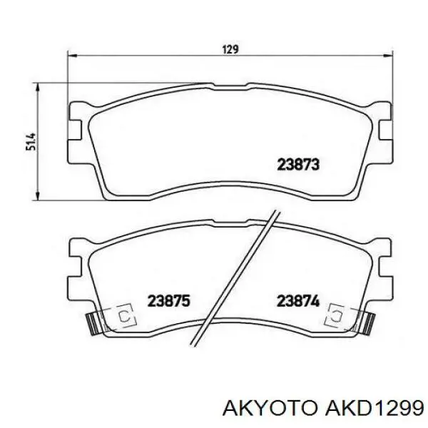 Передние тормозные колодки AKD1299 Akyoto