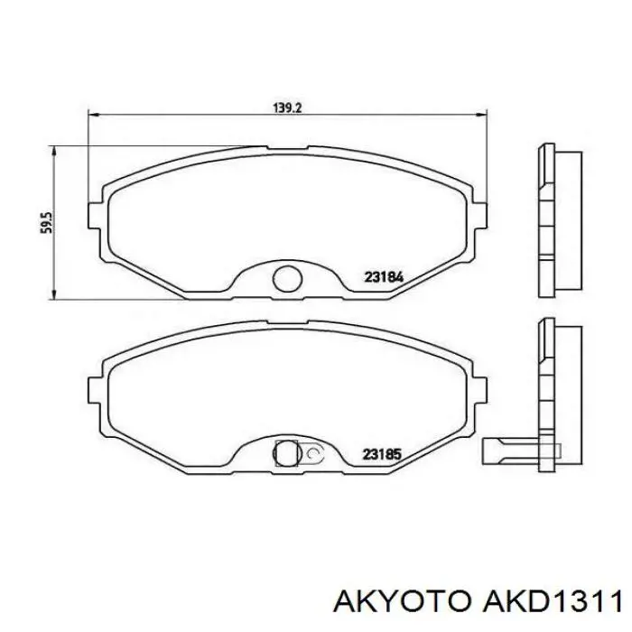 AKD1311 Akyoto передние тормозные колодки