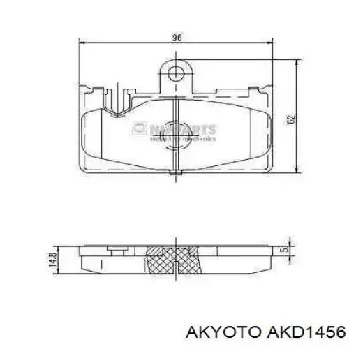AKD1456 Akyoto Колодки тормозные дисковые комплект