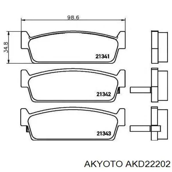 Передние тормозные колодки AKD22202 Akyoto