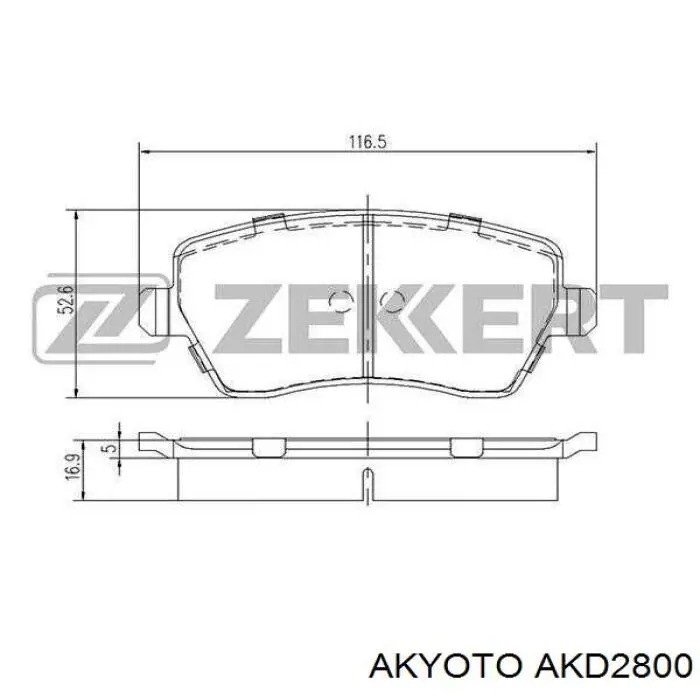 AKD2800 Akyoto Колодки передние