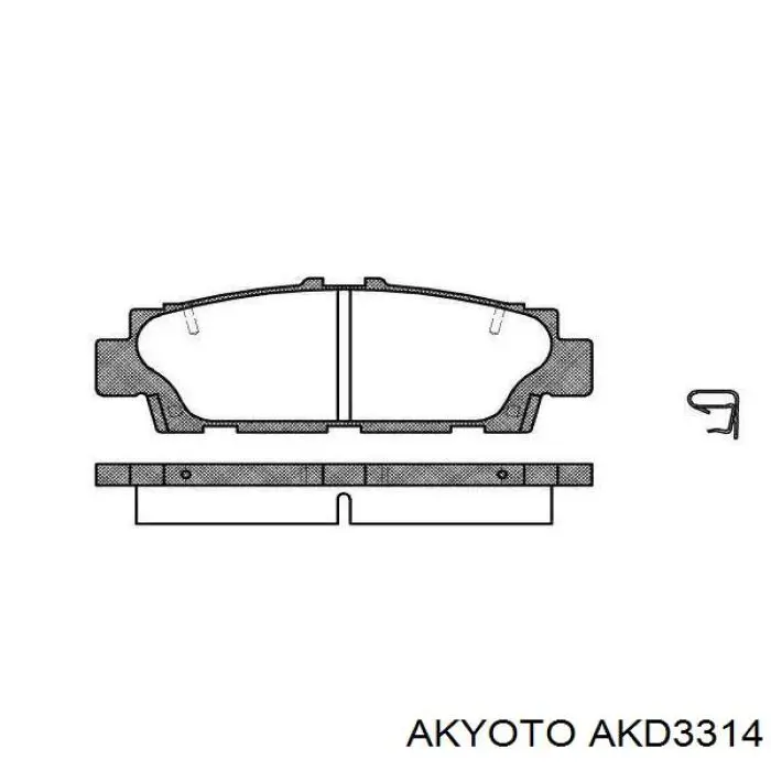 AKD3314 Akyoto колодки тормозные задние дисковые