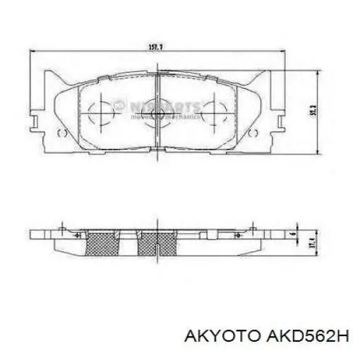 Передние тормозные колодки AKD562H Akyoto