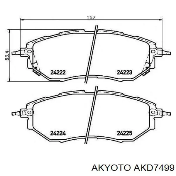 Передние тормозные колодки AKD7499 Akyoto