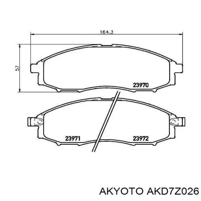 Передние тормозные колодки AKD7Z026 Akyoto