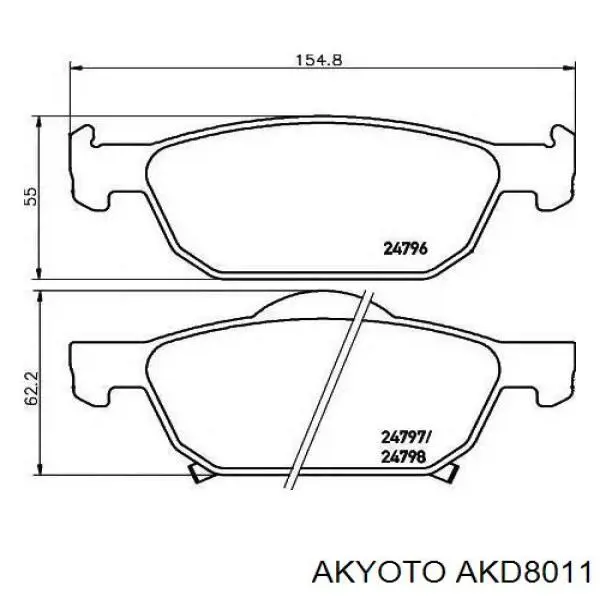 Купить AKD8011 Akyoto Колодки тормозные
