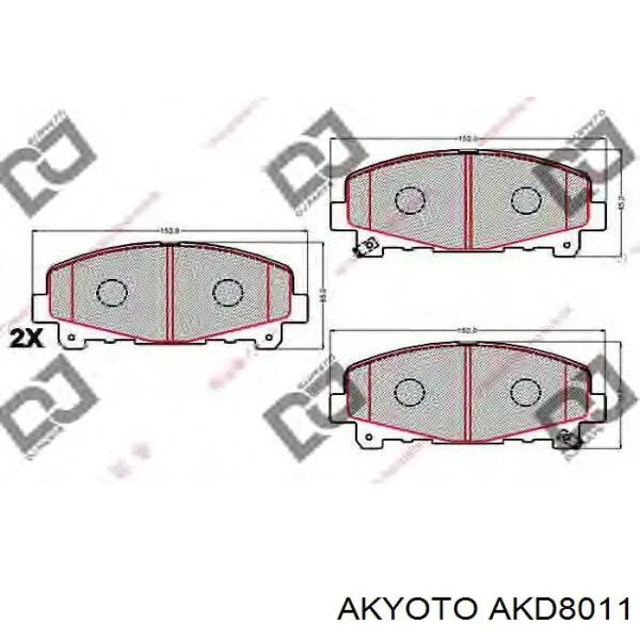 Передние тормозные колодки AKD8011 Akyoto