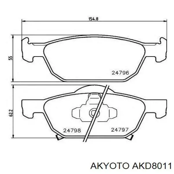 AKD8011 Akyoto Колодки передние
