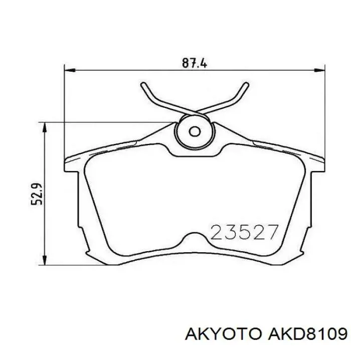 Задние тормозные колодки AKD8109 Akyoto