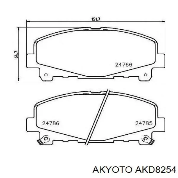 Колодки Akyoto AKD8254 цена, от 18.31 USD