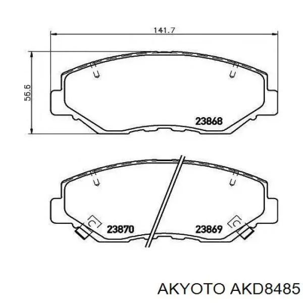AKD8485 Akyoto колодки тормозные передние дисковые