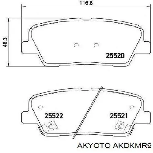 AKDKMR9 Akyoto sapatas do freio traseiras de disco