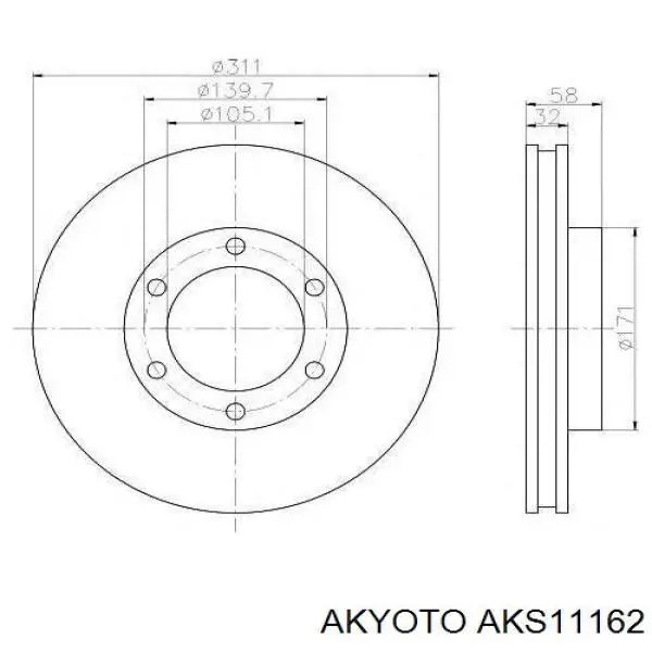 AKS11162 Akyoto колодки тормозные задние барабанные