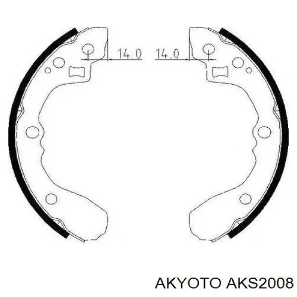 Задние барабанные колодки AKS2008 Akyoto