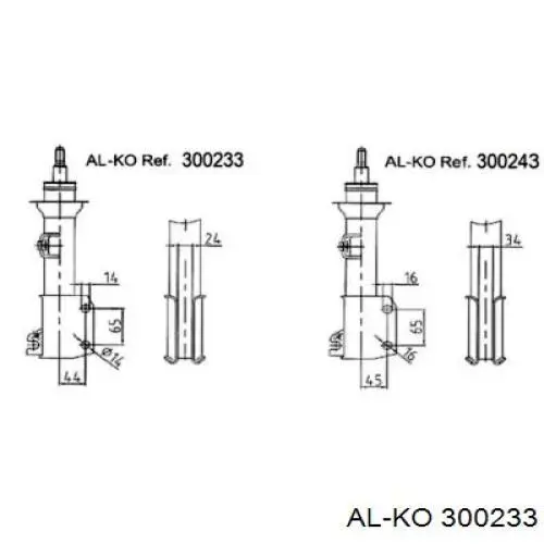 Амортизатор передний правый 300233 Al-ko