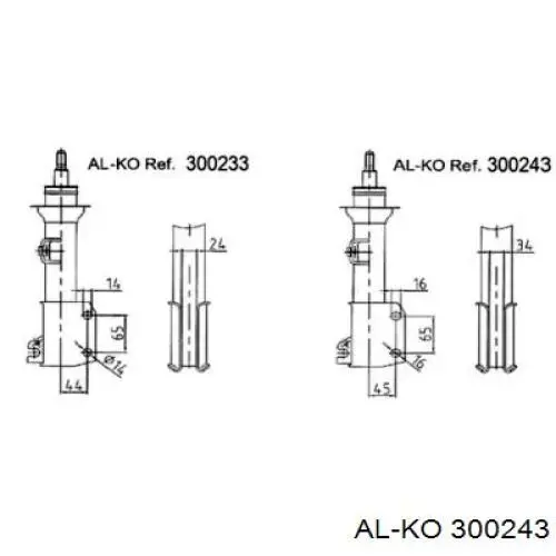 Амортизатор передний 300243 Al-ko