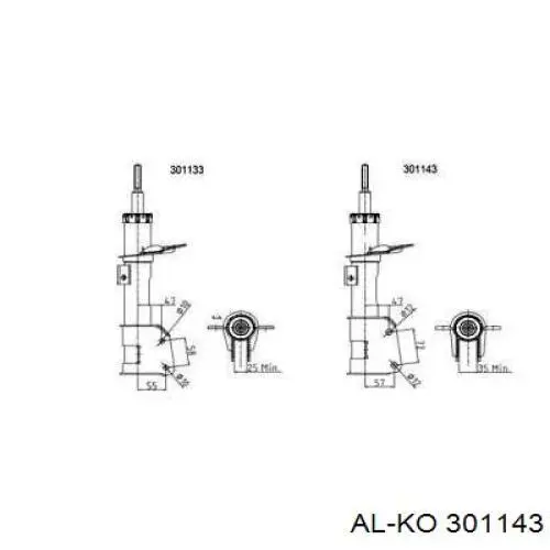 Амортизатор передний 301143 Al-ko