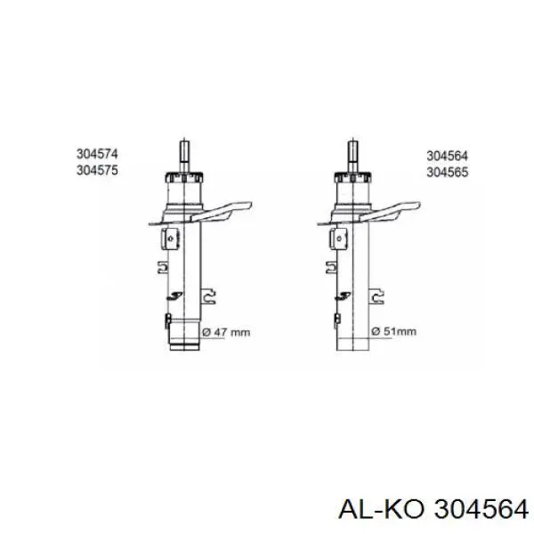 304564 Al-ko amortecedor dianteiro direito