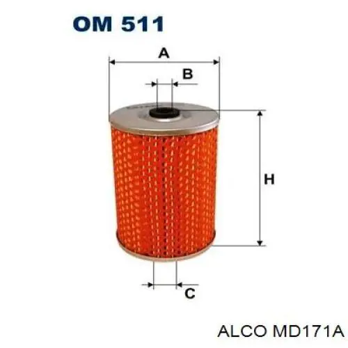 Масляный фильтр MD171A Alco