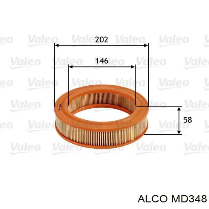 Воздушный фильтр MD348 Alco