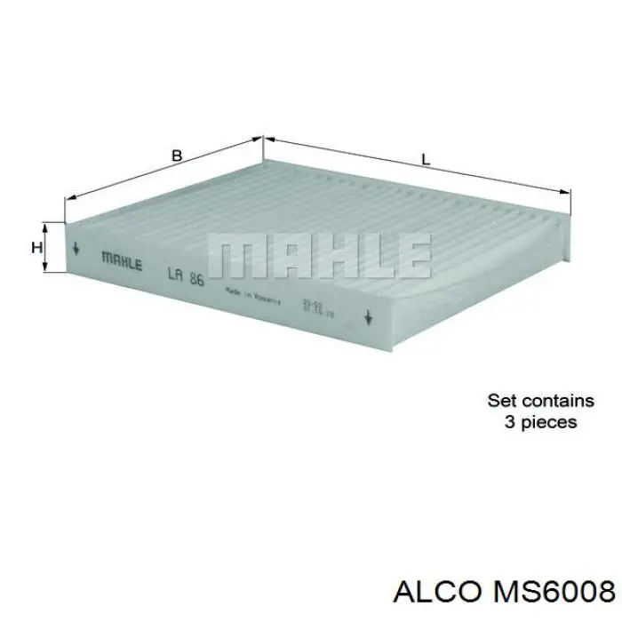 Фильтр салона MS6008 Alco