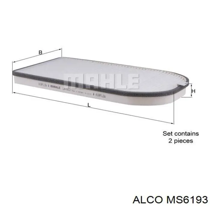Фильтр салона MS6193 Alco