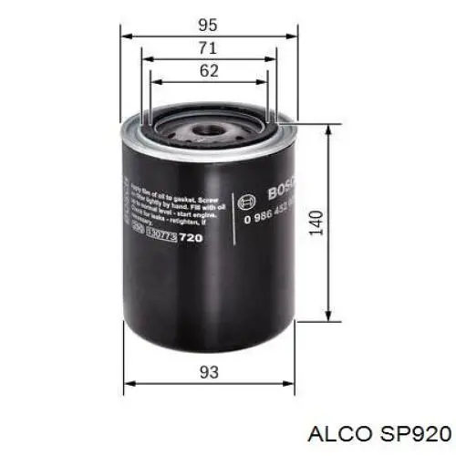 Фильтр масла Alco SP920