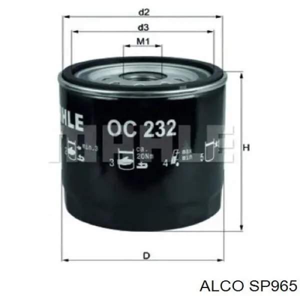 Фильтр масла Alco SP965