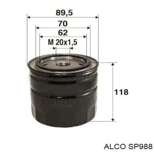 Масляный фильтр SP988 Alco