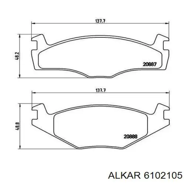 Правое боковое зеркало 6102105 Alkar