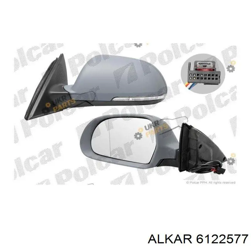 Зеркало заднего вида, левое Alkar 6122577 цена, от 50.14 USD