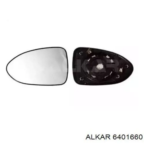 6401660 Alkar зеркальный элемент зеркала заднего вида правого