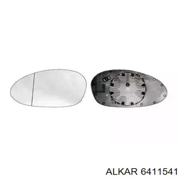 6411541 Alkar зеркальный элемент зеркала заднего вида левого
