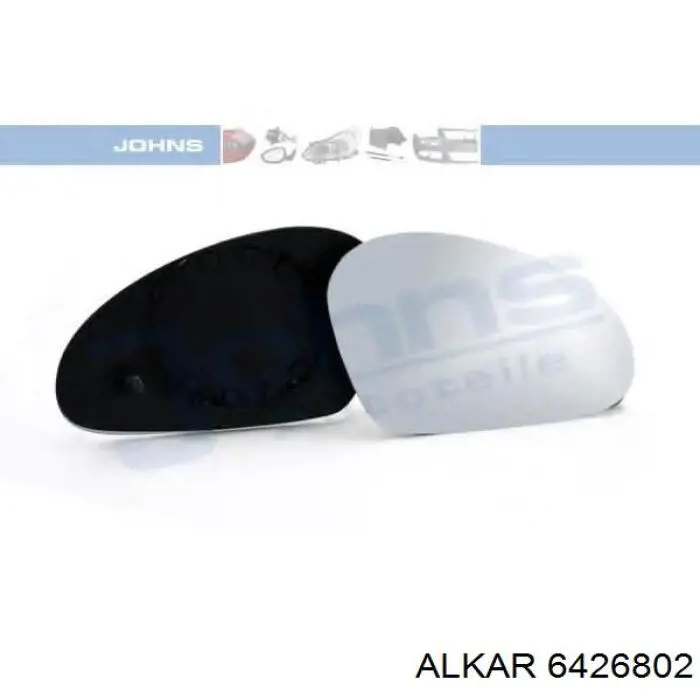 Стекло правого зеркала заднего вида 6426802 Alkar