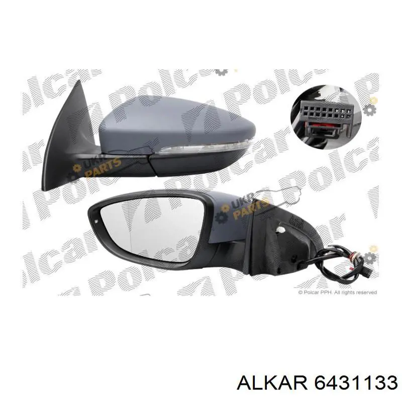 Купить 6431133 Alkar Стекло зеркала заднего вида, левого