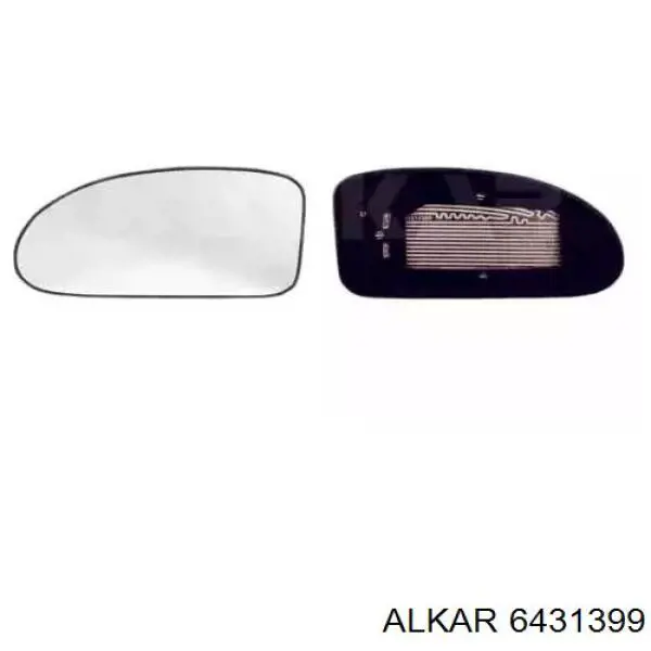6431399 Alkar зеркальный элемент зеркала заднего вида левого