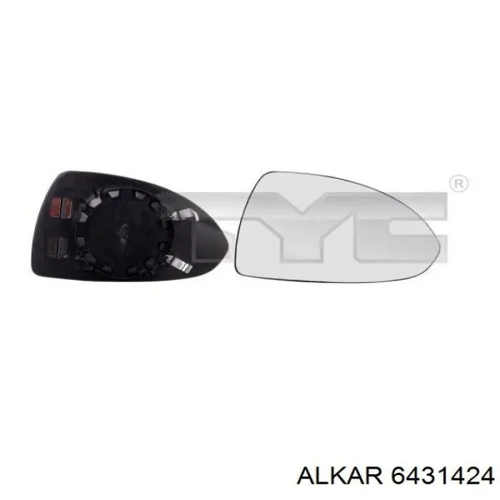Стекло левого зеркала заднего вида 6431424 Alkar