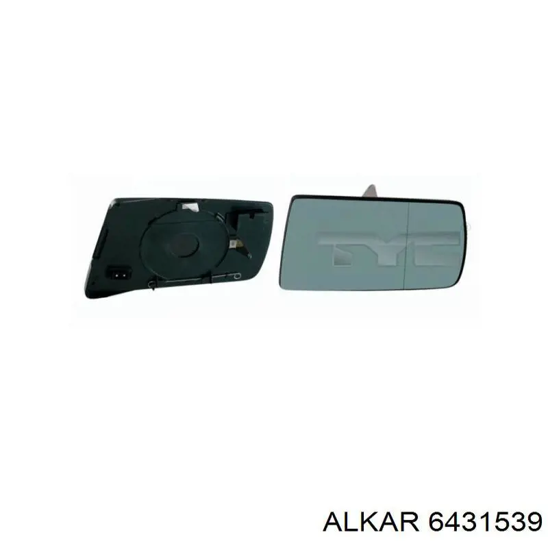 Стекло левого зеркала заднего вида 6431539 Alkar