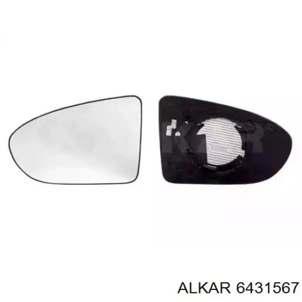 6431567 Alkar зеркальный элемент зеркала заднего вида левого