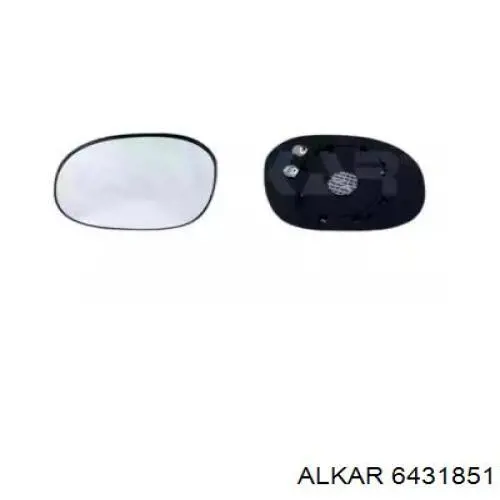 6431851 Alkar зеркальный элемент зеркала заднего вида левого