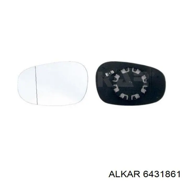 6431861 Alkar зеркальный элемент зеркала заднего вида левого
