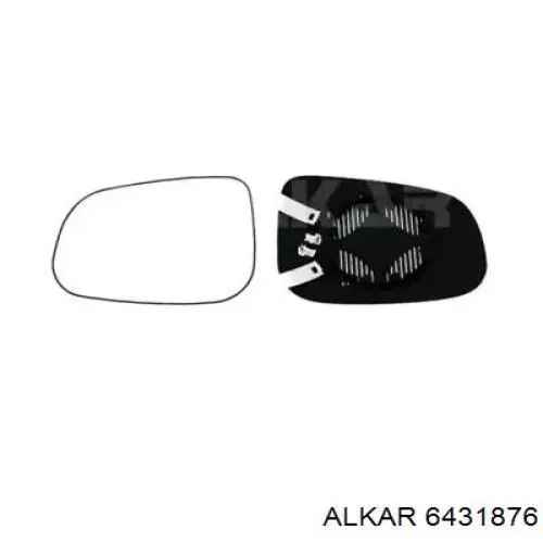 6431876 Alkar зеркальный элемент зеркала заднего вида левого
